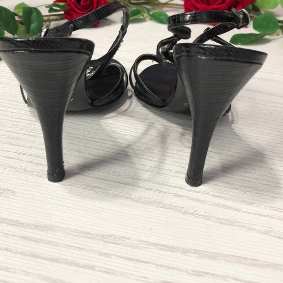 Aldo Black & Rhinestone Strappy Heels - Picture 7 of 8